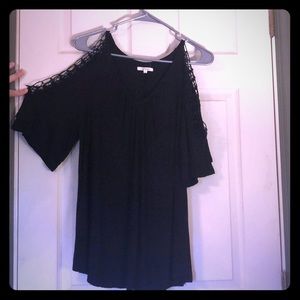 Lace cold shoulder top